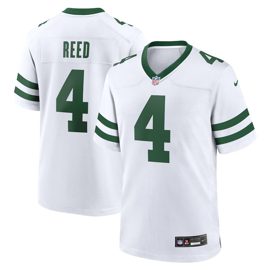 Men New York Jets #4 D.J. Reed Nike White Legacy Player Game NFL Jersey->->NFL Jersey